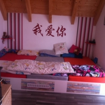 Europallettenbett selbstgebaut Familienbett bauen