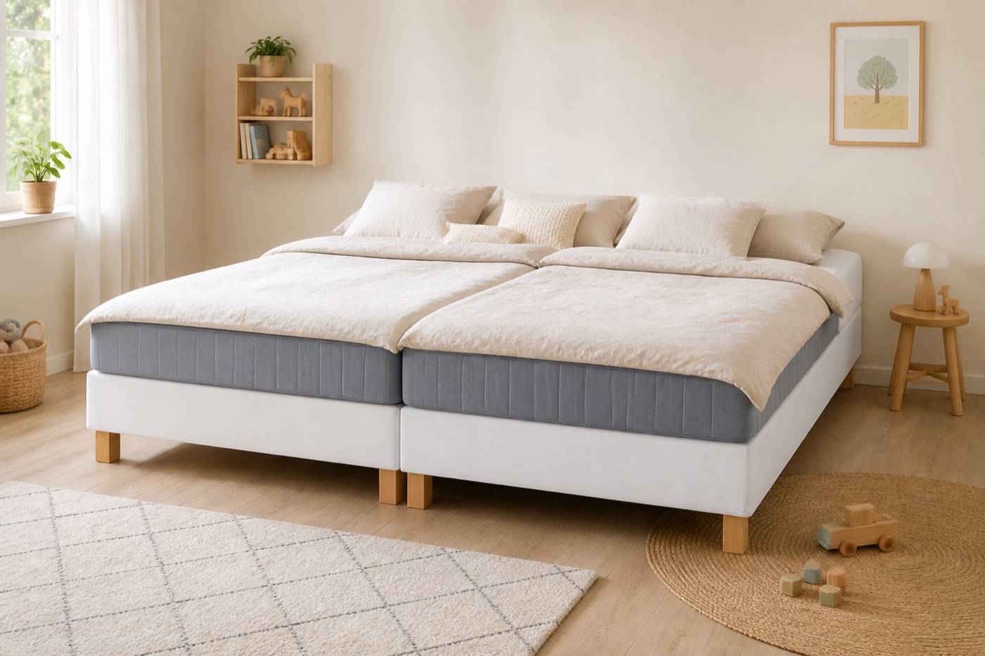 IKEA LYNGÖR Familienbett aus 90 und 180 cm Bettpodest