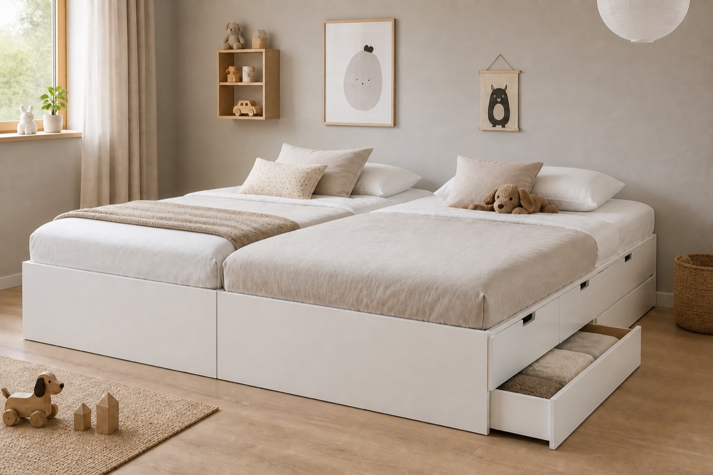 IKEA NORDLI Familienbett aus 90 und 180 cm Bettgestell